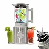 Cecotec Batidora de Vaso Grand Katana 2700MAX Total Destroy W. Potencia nominal 1800W, Tecnología Contrarrotante, Cuchilla 8 Hojas Recubrimiento Titanio Negro, Jarra Termorresistente 1,8 L
