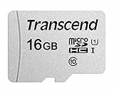 Transcend Tarjeta de Memoria microSDHC 300S 16GB Clase 10 con hasta 95/45 MB/s (para Smartphones, Cámaras Digitales y Consolas Nintendo Switch) sin Adaptador SD - TS16GUSD300S