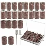 LPZMPZ 240 Piezas Tambor Lijas Taladro Bandas Mangas de Lijado Compatible con Accesorios Dremel Grano 80/120/180 Juego Kit Rodillo de Lijadoras de Tambor para Amoladora Taladro Madera