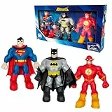 Bizak MONSTERFLEX DC, Pack de 3 Figuras de Tus superhéroes Favoritos, muñeco Extensible y elástico, 25 cm, para coleccionar, Adultos Fans coleccionistas, niños +6 años, (64392024)