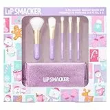 Lip Smacker Holiday Makeup Brush Set, 6 Brochas de Maquillaje para Polvos Faciales, Rubor Cremoso, Sombras de Ojos y Delineadores, Dentro de la Bolsa de Maquillaje
