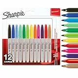 Sharpie rotuladores permanentes | punta fina | colores surtidos | juego de 12 marcadores | material escolar ideal