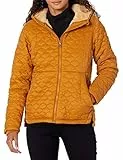 Amazon Essentials Chaqueta Acolchada Ligera con Cremallera Completa, Resistente al Agua, con Capucha y Forro de Sherpa Mujer, Camel, XXL
