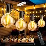 FIFlying Guirnalda Luces Exterior, 31.9M/104Ft Guirnaldas de Luces Exterior con 45+2 G40 Bombillas, 3 Modos IP44 Impermeable Luces Led Interior con Enchufe para Jardín, Patio, Café, Fiesta, Terraza