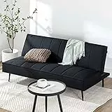 Zinus Quinn Clic Clac Sofá Cama - Sofá Cama Plegable 2 en 1 - Adecuado para habitaciones de invitados y espacios pequeños - Negro