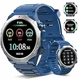 Qecnato Reloj Inteligente Hombre, 1,39' Smartwatch con Llamada Bluetooth, Impermeable IP68 Reloj Deportivo con 110+ Modos, Redondo Pulsera Actividad con Monitoreo de Sueño/Pulsómetro/Podómetro, Azul