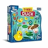 Trefl - Funny Duck, Primer Juego de Mesa - Juego de Mesa para los más pequeños, Pato de Goma, Elementos Grandes, Juego cooperativo con tareas para niños pequeños, Aprender Jugando, 02341