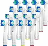 REDTRON cabezales de repuesto compatibles con Oral B, 16 cabezales de cepillo de dientes eléctrico para Oral B, Funciona con Floss Action, Sensitive Clean, Precision Clean, 3D Whitening (Blanco)