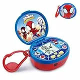 VTech - Mini Consola Magic Pocket de Spidey, Juguetes Electrónicos Niños +3 Años, Pantalla Retroiluminada, Mosquetón, Minijuegos de Lógica y Números, Reloj y Alarma, Versión ESP