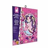 Janod - Caja de Mosaicos de Espuma de Ponis y Unicornios - Kit de Ocio Creativo para Niños - Habilidades Motoras Finas y Aprendizaje de Concentración - A partir de 5 Años, J07957