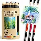 72 Lápices de Colores Profesionales | Colores Vibrantres | Minas a Base de Aceite | Set para Expertos, Principiantes y Adolescentes