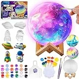DIY-LAOESE Kit de Pintura Lámpara, Luz Nocturna de Luna 3D Espacial, Arte Kits de Manualidades Niñas, Juegos y Juguetes de Pintura para Niños 6-12, Regalo Cumpleaños para Niñas 6 7 8 9 10 11 12 Años