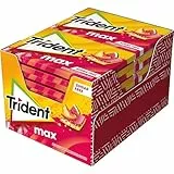 Trident Max Melocotón y Sandía - Chicles sin Azúcar con Sabor a Melocotón y Sandía- Paquete de 12 Envases de 23 g