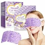 Máscara de ojos de vapor, 12 paquetes, máscara de ojos autocalentable lavanda para ojos secos, ojeras e hinchazón, máscara de sueño cómoda y relajante, alivia el estrés y la fatiga ocular