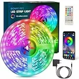 Bonve Pet Tiras Led, Luces Led 6 Metros, Luces Led Habitación Controlas por App y Control Remoto, Tiras led RGB, 16 Milliones de Colores, 28 Modos, Tira de luz para Decoración Dormitorio Cocina TV