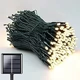 NEXVIN Guirnalda Luces Exterior Solar 22M 200 LED Blanco Calido, Cadena de Luces Navidad, 8 Modos, Decorativas Impermeable para Arbol, Patio, Jardin