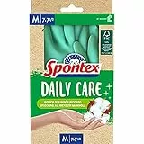 Spontex Daily Care - Guantes de látex 100% aprobado por el FSC, forro de algodón reciclado, para todo tipo de tareas de limpieza y cuidado, talla M (7-7,5)