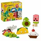 LEGO Classic Amigos Nutritivos Creativos Comida de Juguete para Niños y Niñas de 4 Años o Más, Ladrillos de Colores para Construir un Cupcake, Helado, Aguacate y Taco, Regalo Infantil 11039
