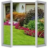 Cinkee 2 Pcs Mosquitera para Ventana 210x250cm, Malla de Mosquitera Ajustable DIY para Ventanas Puertas y Patios,Sin Taladrar, Autoadhesiva-Negro