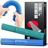 FitBeast Barras ejercitadoras de mano para terapia física, alivia el dolor de tendinitis y mejora la fuerza de agarre, recuperación de lesiones, antebrazo (juego de 2 piezas, verde azul)