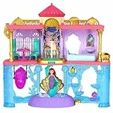 Mattel Disney Princess Minis Castillo de Ariel Casa de muñecas La Sirenita 2 pisos con figura, muebles y accesorios, juguete +3 años (HLW95)