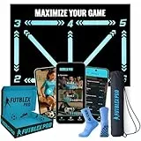 Alfombra Entrenamiento Futbol – Incluye App de Entrenamiento con Videos Interactivos y Rutinas Progresivas + Medias Antideslizantes, Bolsa de Transporte y Caja Premium para Regalo