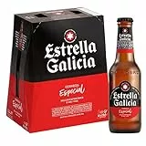 Estrella Galicia Especial - Cerveza Lager Especial, Pack de 6 Botellas x 250 ml, Sabor Ligero y Amargo, Aroma a Lúpulo, 5,5% Volumen de Alcohol