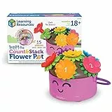 Poppy, la Maceta con Flores para apilar y Contar de Learning Resources, Flores de motricidad Fina, Juguetes para desarrollar la motricidad Fina, Juguetes para niños de Preescolar, 15 Piezas