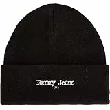 Tommy Jeans TJM Sport Beanie AM0AM11340 Gorro de Punto, Negro (Black), OS para Hombre