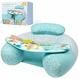 Alaoo Asiento para Bebé, Asiento Portátil, Asiento Inflable para Bebé, Imprescindible para Bebé, Adecuado para Bebés de 3-36 Meses, con Bandeja de Juego Extraíble, Uso Interior y Exterior, Azul