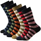 Balseti Calcetines Unisex con Estampado de Rayas de Colores. Calcetines Transpirables, Frescos y Cómodos para Hombre y Mujer 85% Algodón. Pack 6 Pares Casual Diario. Tallas 39-42