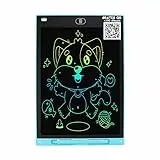 MAXMALA ® Tableta Pizarra Escritura LCD LED Magnetica Digital Electrónica Magica. Juegos Educativos Regalo Cumpleaños Niños y Niñas edad 2 3 4 5 6 7 8 años + QR +100 dibujos (Azul, 8.5 pulgadas)
