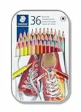 STAEDTLER 175 M36 ST Lápices de colores con forma hexagonal, Caja con 36 colores Variados