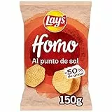 Lay's Horno, Patatas al horno al punto de sal con menos grasa, Producto de Aperitivo, bolsa individual, 150gr