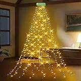 GYLEFY Cadena de Luces para Árbol de Navidad, 2m x 16 , Impermeable 400LED Luz Ligera para Exterior e Interior, Fiestas Boda - Blanco Cálido