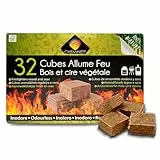CHEMINETT 15751-32 Cubos Encendido precortados Cheminett naturales para encender chimeneas, estufas y barbacoas