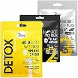 7DAYS DETOX Pack Regalo Mujer | 3 Mascarillas Faciales para Limpiar y Efecto Anti-Envejecimiento | Mascarilla Facial | Regalos Originales Para Mujer Joven | Skincare | Kit Belleza Mujer Regalo