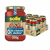 SOLIS Tomate Frito Estilo Casero 0% Sal y Azúcares Añadidos Frasco Cristal - Pack de 12 x 350 g - Tomate sin gluten
