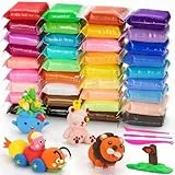 Wenrescry Pasta de modelar, Arcilla de modelar de secado al aire, 36 colores para niños, regalo mágico para niños y niñas