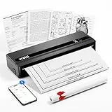 vretti PB821 impresión térmica A4, Impresora térmica portátil, impresión Sin Tinta Conexión de Android & iOS para Viajar,Impresora portátil Bluetooth para 1 Rollo de Papel térmico A4