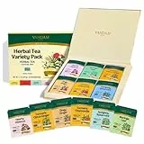 VAHDAM Set Regalo Tés Herbales | 36 Bolsitas, 6 Sabores | Cúrcuma Cítricos Jengibre, Cúrcuma Manzanilla, Hibisco, Moringa, Menta Verde, Jengibre | Sin Cafeína y No-OGM | Regalo Mujer y Hombre