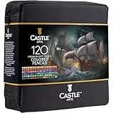 Castle Art Supplies - Lápices de colores con cremallera (120 unidades), color suave de calidad para artistas adultos, profesionales y coloristas | En una bolsa con cremallera