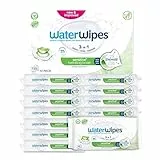 WaterWipes Sensitive+ Hydrating Boost Wipes, 720 unidades (paquete de 12), 3 en 1 Limpia, Cuida, Hidrata, 99% Agua con Aloe Vera, Toallitas sin perfume para bebés