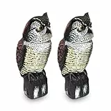 Biotop, B2400A, Pack de 2 Búhos Espantapájaros - Giran la Cabeza con el Viento - No Necesitan Pilas.