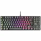 Mars Gaming MKREVOPRO, Teclado Mecánico Gaming TKL con Pad Numérico, Switch OUTEMU Pro Azul, Iluminación Full RGB, Chip Vision MCU, Software, Idioma Español, Negro