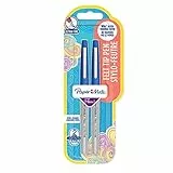 Paper Mate Flair rotulador, punta ultrafina de 0,33 mm, azul, paquete de 2