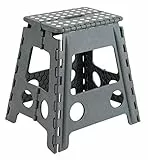 ARREGUI TB39-G Taburete Plegable Banqueta Plegable para Adultos o Niños Escalera Plegable Taburete Escalón Infantil Taburete para Cocina, Baño, Camping 39 cm de Altura Storm Grey