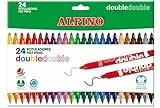 Rotulador alpino double double punta gruesa y punta fina caja de 20+4 colores surtidos