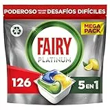 Fairy Platinum Limón, Cápsulas De Lavavajillas Todo En Uno, 126 Cápsulas, Para Los Restos Más Difíciles, Limpia Incluso La Grasa De Los Filtros, El embalaje puede variar