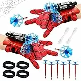 RCYHCY Juego de 2 Guantes lanzadores de arañas, Guantes de Lanzador, Guantes de Lanzador de Spider, Guantes Spider Niño, Web Shooter Spider para Niños, Guantes de Plástico Cosplay para Niños